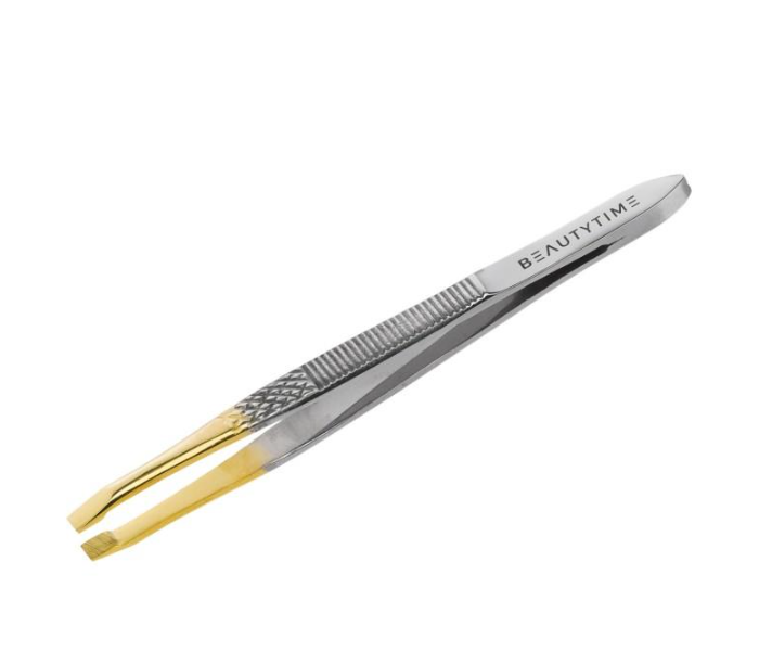 BEAUTYTIME FLAT TWEEZERS GOLD TIPPED